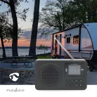 Nedis RDFM2225BK hordozható FM rádió, digitális hangolás, Bluetooth, Fejhallgató kimenet, Ébresztőóra, akkumulátor