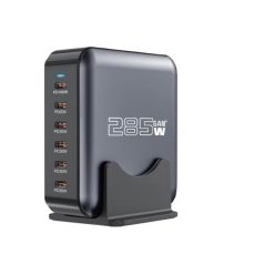   BLACKBIRD Hálózati Töltő GAN 285W 1xUSB-C PD100W + 1xUSB-C PD65W + 4xUSB-C PD30W, Fekete