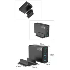BLACKBIRD Hálózati Töltő GAN 135W 3xUSB-C 20W + 3xUSB 5V, Fekete
