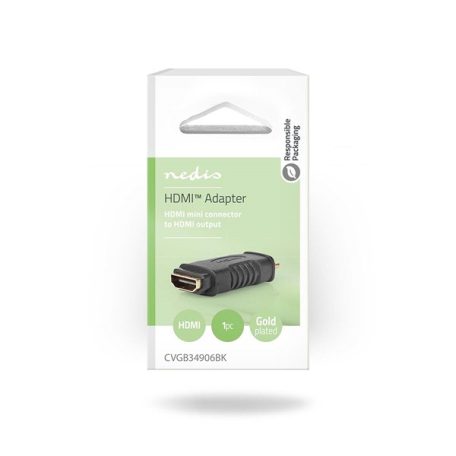 Nedis CVGB34906BK mini HDMI dugó - HDMI aljzat átalakító adapter