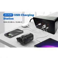   BLACKBIRD Hálózati Töltő 10xUSB-C + 10xUSB PD100W, Fekete