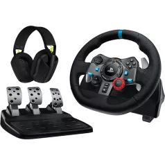   LOGITECH Játékvezérlő - G29 Driving Force Racing Kormány PS3/PS4/PS5/PC +  G435 Vezeték nélküli Gaming headset, fekete