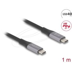  DELOCK kábel USB 40 Gbps Type-C male / male összekötő PD 3.1 240W E-Marker 1m szürke fém