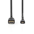 Nedis CVGL34700BK15 micro HDMI - HDMI kábel 4K@30Hz, 10.2 Gbps, 1.50 m