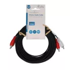 Nedis CAGL24200BK100 sztereo audio kábel, 2 X RCA dugó - 2 X RCA dugó, hossz 10m
