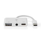 Nedis CCGB64790WT01 USB-C multiport, USB C - USB-A anya / USB- anya / 3,5 mm-es anya