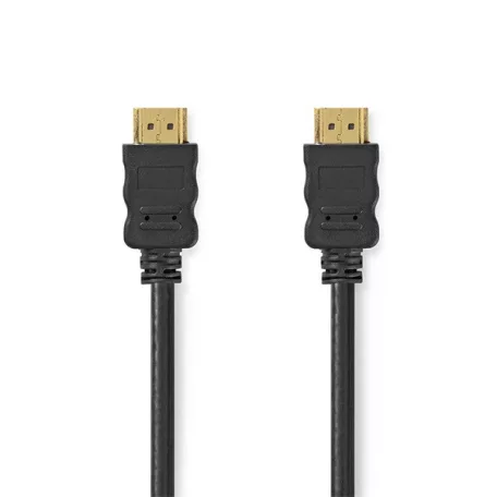Nedis CVGL34060BK05 ultra HD HDMI kábel, HDMI dugó - dugó, 4K@60Hz, ARC, 18 Gbps, aranyozott csatlakozók, hossz 0,5m