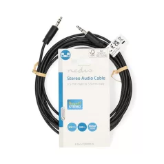   Nedis CAGL22000BK30 sztereo audio kábel, 3,5 mm jack dugó - 3,5 mm jack dugó, 3m