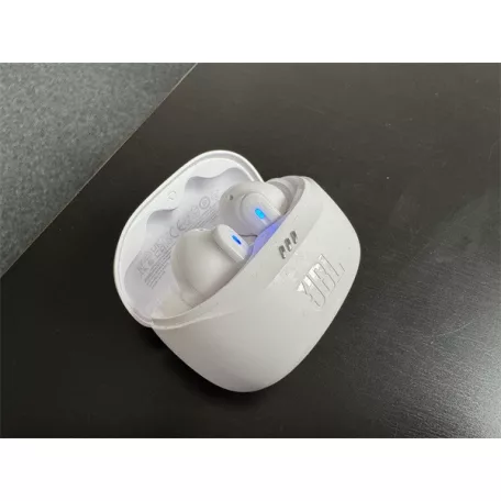 JBL Tune Beam 2 TWS Bluetooth fülfallgató mikrofonnal, USB-C, 100dB, In-Ear, 16 ohm, tölthető 2 óra, 65 mAh, fehér
