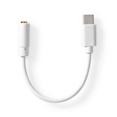   Nedis CCGB65950WT01 USB-C (USB C) dugó - 3,5 mm sztereo jack aljzat, aranyozott, 0,10m