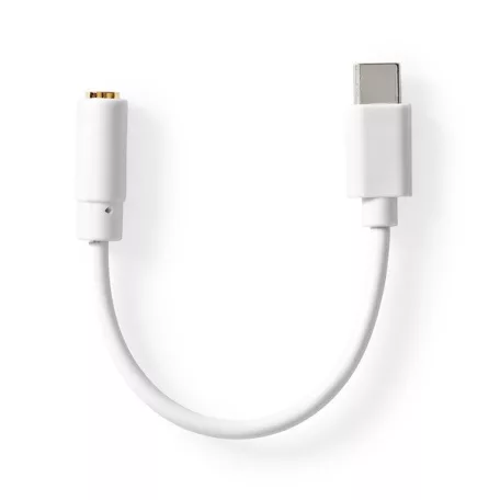 Nedis CCGB65950WT01 USB-C (USB C) dugó - 3,5 mm sztereo jack aljzat, aranyozott, 0,10m