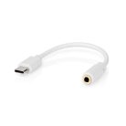 Nedis CCGB65950WT01 USB-C (USB C) dugó - 3,5 mm sztereo jack aljzat, aranyozott, 0,10m