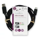Nedis CCGL60600BK30 USB A - USB C (USB-C) kábel, USB2.0, 15W, hossz 3m