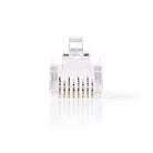 Nedis CCGB89305TP sodrott kábelre, UTP RJ45 CAT6 csatlakozó dugó, szerelhető, aranyozott, 10db/csomag