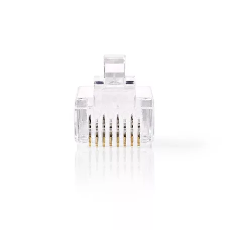 Nedis CCGB89305TP sodrott kábelre, UTP RJ45 CAT6 csatlakozó dugó, szerelhető, aranyozott, 10db/csomag