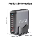 BLACKBIRD Hálózati Töltő GAN 320W 1xUSB-C PD100W + 1xUSB-C PD65W + 4xUSB-C PD30W + 2xUSB QC18W, Fekete