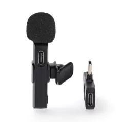   Nedis MICW110BK vezeték nélküli mikrofon, használható Notebook / Okostelefon / Tablet,  USB Type-C™