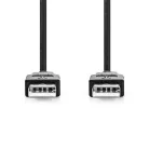Nedis CCGL60000BK20 USB A apa - USB-A apa kábel, USB2.0, hossz: 2m