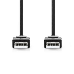   Nedis CCGL60000BK20 USB A apa - USB-A apa kábel, USB2.0, hossz: 2m