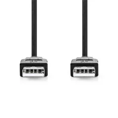   Nedis CCGL60000BK20 USB A apa - USB-A apa kábel, USB2.0, hossz: 2m