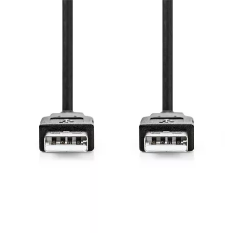 Nedis CCGL60000BK20 USB A apa - USB-A apa kábel, USB2.0, hossz: 2m