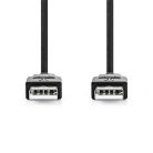Nedis CCGL60000BK10 USB A apa - USB-A apa kábel, USB2.0, hossz: 1m