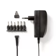   Nedis ACPA007 univerzális AC-DC tápegység, állítható 3V-12V, 2,25A, 27W, 6 cserélhetó táp dugó
