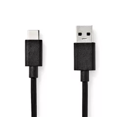   Nedis CCGW61600BK10 USB 3.2 Gen 1, USB-A dugó - USB-C (USB C) dugó kábel, 60W, 1m