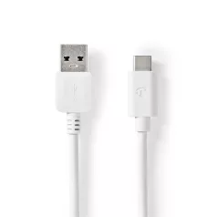   Nedis CCGW61600WT10 USB 3.2 Gen 1, USB-A dugó - USB-C (USB C) dugó kábel, 60W, 1m