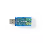 Nedis USCR10051BU USB hangkártya, 3,5mm mikrofon és fejhallgató csatlakozás, virtuális 5.1 3D hangadapter