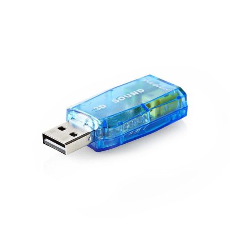 Nedis USCR10051BU USB hangkártya, 3,5mm mikrofon és fejhallgató csatlakozás, virtuális 5.1 3D hangadapter