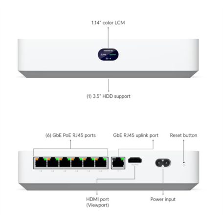 UBiQUiTi NVR Egység, 1 fiókos, 6x1000Mbps POE, Asztali - UNVR-INSTANT