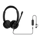 SANDBERG 3 in 1 Headset mikrofonnal, 3,5 mm minijack, USB-A és USB-C csatlakozó, hang szabályozás némítás, 5 év garancia