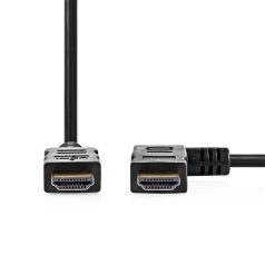   Nedis CVGP34260BK15 nagy sebességű HDMI kábel, 4K@30Hz, 10.2 Gbps, 1.50 m, pipa jobbos csatlakozó