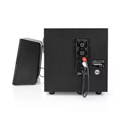   Nedis GSPR10021BK aktív gamer hangszóró 2.1, USB tápellátás, 3,5 mm jack, 30 W, Hangerőszabályozó