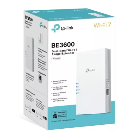 TP-LINK Wireless Range Extender Dual Band BE3600 Wifi 7, RE220BE