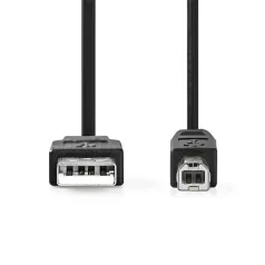   Nedis CCGL60100BK10 USB2.0, USB A - B kábel, 480Mbs, 10W, hossz 1m