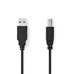   Nedis CCGL60100BK10 USB2.0, USB A - B kábel, 480Mbs, 10W, hossz 1m