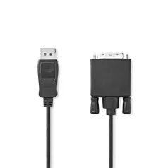   Nedis CCGL37200BK20 Displayport dugó - DVI-D 24+1-Tűs kábel 1080p, 2m
