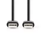 Nedis CCGL60001BK20 USB A apa - USB-A apa kábel, USB2.0, hossz: 2m