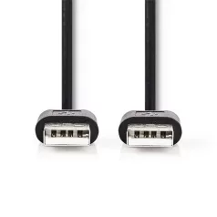   Nedis CCGL60001BK20 USB A apa - USB-A apa kábel, USB2.0, hossz: 2m