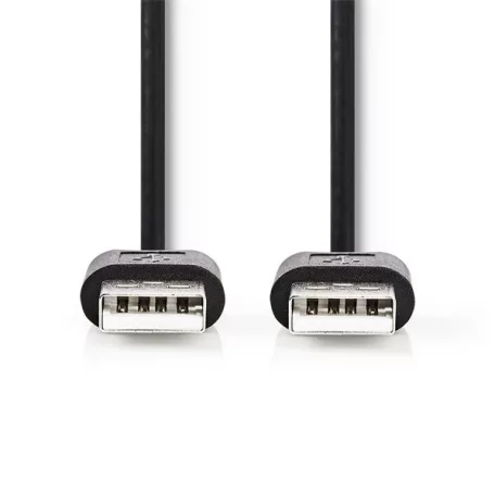 Nedis CCGL60001BK20 USB A apa - USB-A apa kábel, USB2.0, hossz: 2m