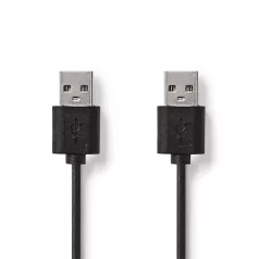   Nedis CCGL60001BK20 USB A apa - USB-A apa kábel, USB2.0, hossz: 2m