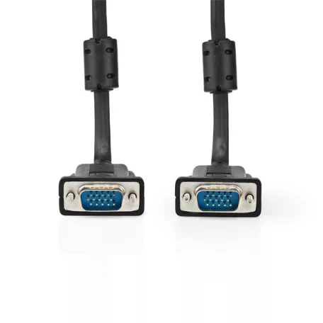 Nedis CCGL59000BK100, VGA kábel, VGA dugó - dugó, Maximális felbontás: 1280x768, hossz: 10m