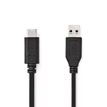 Nedis CCGL61650BK10 USB 3.2 Gen 1, USB-A dugó - USB-C (USB C) dugó kábel, 60W, 10 Gbps, 1m