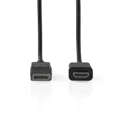   Nedis CCGL37101BK20 DisplayPort dugó - HDMI dugó kábel 4K@30Hz, 2m