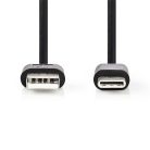 Nedis CCGL60601BK10 USB A - USB C (USB-C) kábel, 5W, hossz 1m