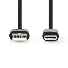   Nedis CCGL60601BK20 USB A - USB C (USB-C) kábel, 5W, hossz 2m