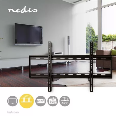 Nedis TVWM2050BK LCD TV / monitor fali tartó fix 42 - 70 "  Max. teherbírás: 60 kg,  Min. faltávolság: 29 mm