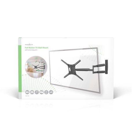 Nedis TVWM1790BK 13"-86"  LCD TV / monitor fali tartókonzol, maximum 60 kg, forgatható dönthető, 3 forgáspont